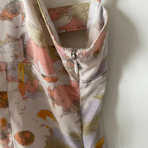 Urban Outfitters Floral Satin Slip Mini Dress Cutout Back Size  Large - Picture 4 of 5